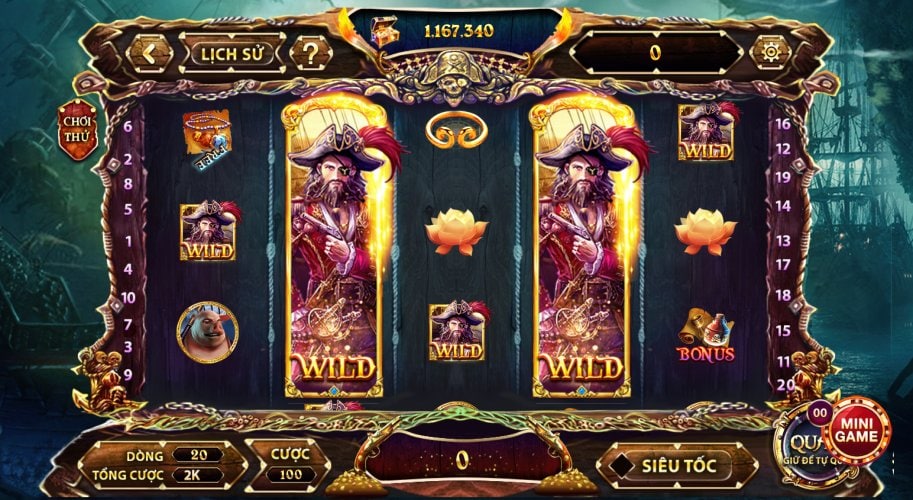 Cuộc phiêu lưu cướp biển Slot game Pirate King đầy kịch tính